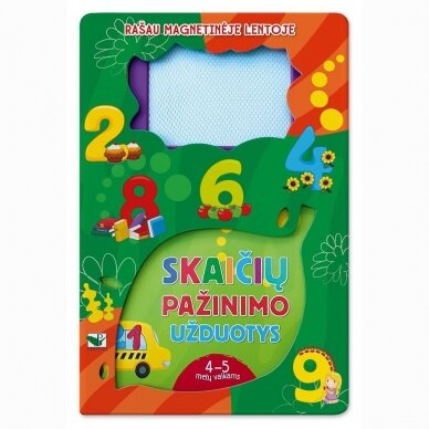 Rašau magnetinėje lentoje. Skaičių pažinimo užduotys 4-5 m