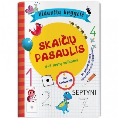 Skaičių pasaulis 4-5 metų vaikams su lipdukais