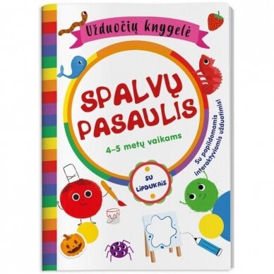 Spalvų pasaulis 4-5 metų vaikams su lipdukais