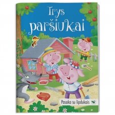 Trys paršiukai. Pasaka su lipdukais